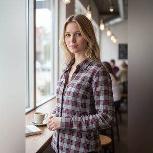 J.Crew Boy Fit Tartan Plaid Button up shirt size 4